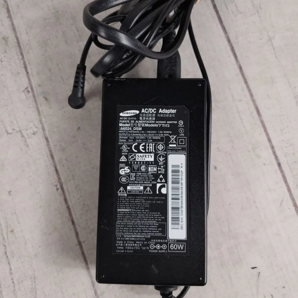 Samsung A6024_DSM 24V 2.5A 60W AC DC Adapter Power Supply Charger Cord TESTED
